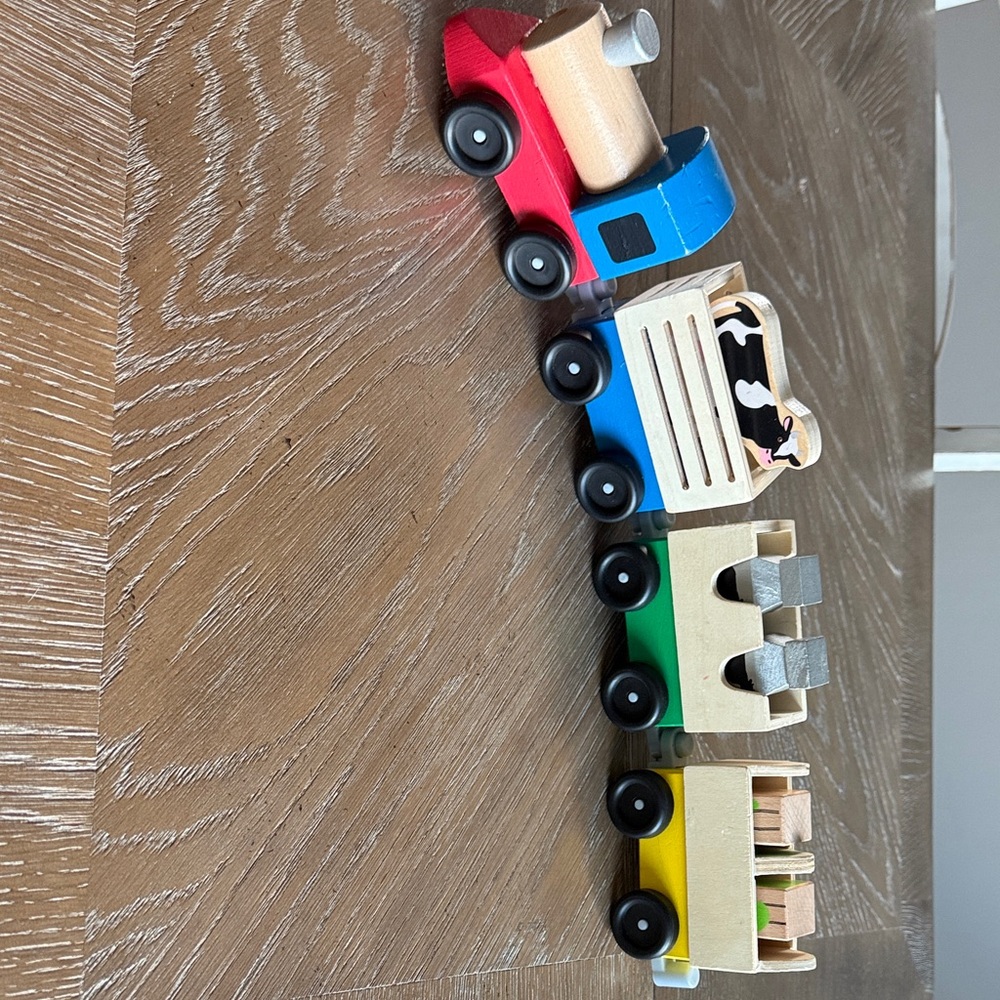 Melissa & Doug Colorful Wooden Train Set